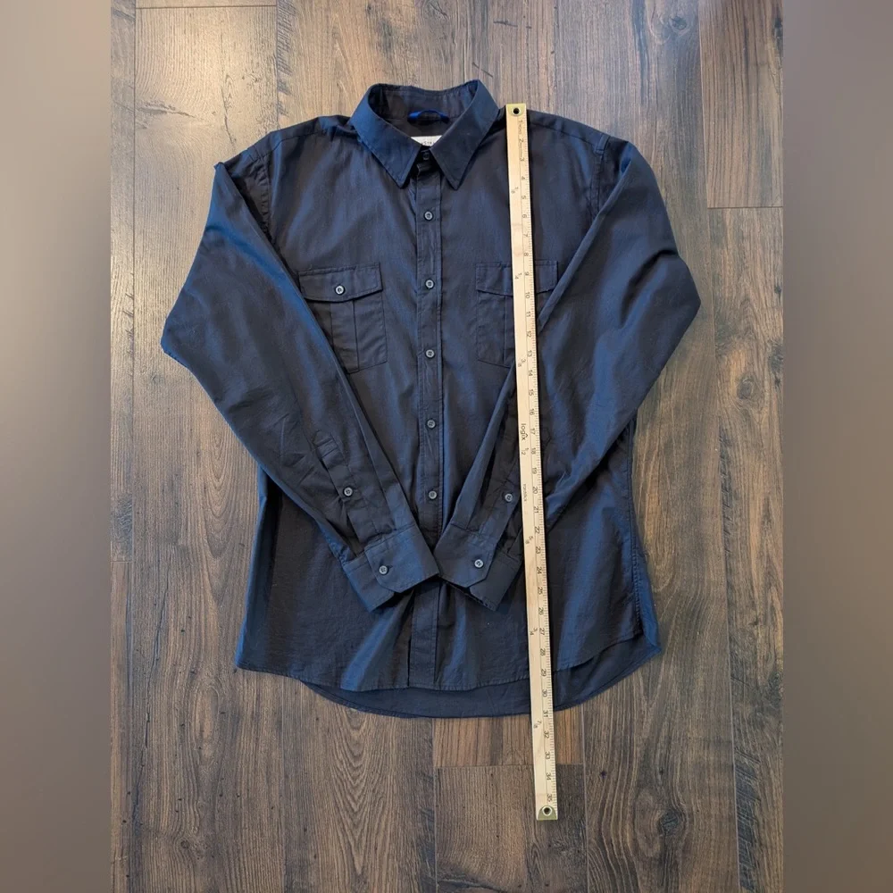 Teddy Stratford Men’s The NYTD Two-Pocket Twill Zip Shirt Black Size 4/Large